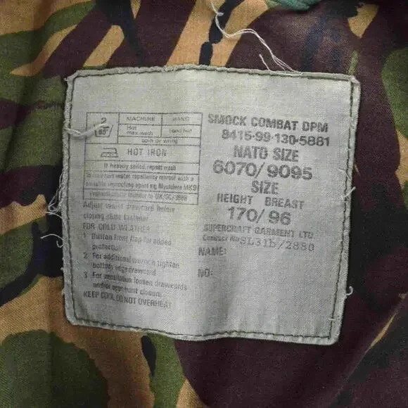 British Army Camo Military Woodland DPM Smock Jacket 170/96 M Short Temperate - Picture 14 of 14